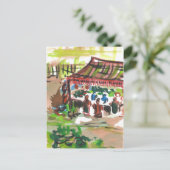 水彩マーケットプレイスはがき ポストカード (スタンド正面)