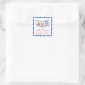 水彩マージャン牌 返送先 スクエアシール (バッグ)