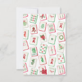 水彩マージャン 赤と緑のクリスマスタイル ノートカード (裏面)