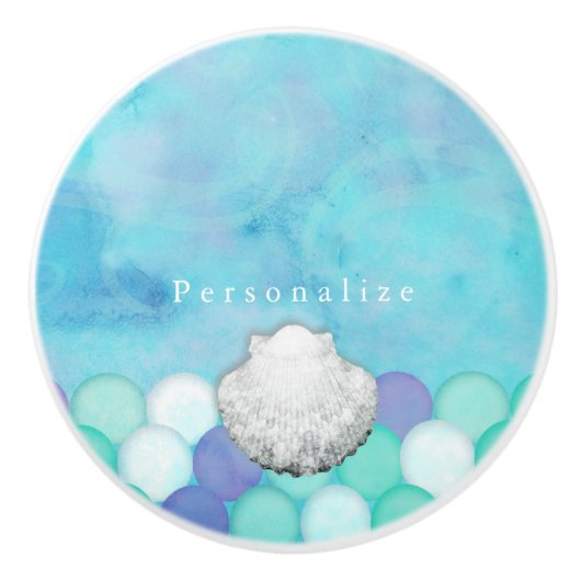 水彩マーメイドはかりで測カスタムドレッサーキャビネット セラミックノブ (正面)