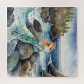 水彩マーメイドオン海岩 ジグソーパズル (横)