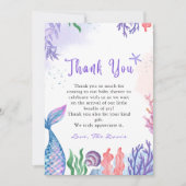 水彩マーメイドサンキューカード 招待状 (正面)