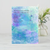 水彩マーメイドテールバースデーパーティ招待状 招待状 (スタンド正面)