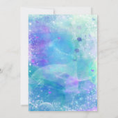 水彩マーメイドテールバースデーパーティ招待状 招待状 (裏面)