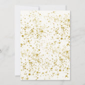 水彩マーメイドテール金ゴールドグリッター誕生日 招待状 (裏面)