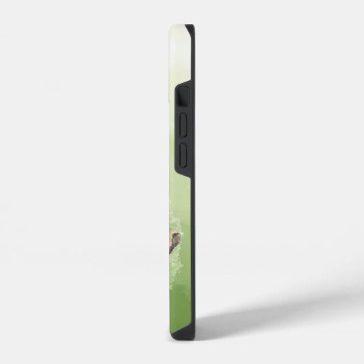 水彩マーモットグラウンドホッグ動物野生生物自然 iPhoneケース (左側面)