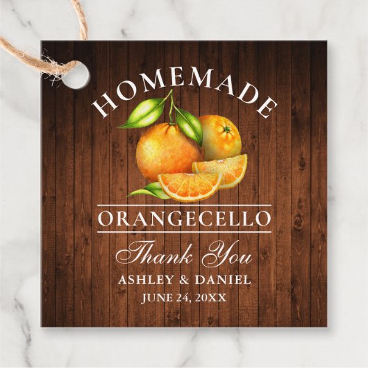 水彩ミカンウッドオランジェロ結婚ズ フェイバータグ (正面)