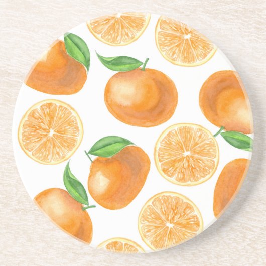 水彩ミカン コースター (正面)
