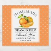 水彩ミカン・ドット・オランジェロ結婚ズ リキュールボトルラベル (シングルラベル)