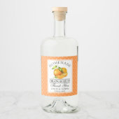 水彩ミカン・ドット・オランジェロ結婚ズ リキュールボトルラベル (正面)