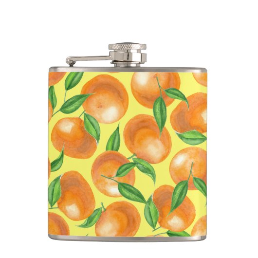 水彩ミカン フラスク (正面)