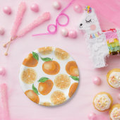 水彩ミカン ペーパープレート (パーティー)