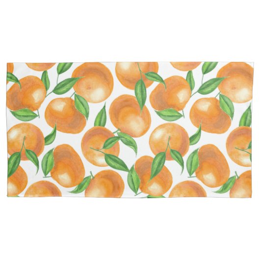 水彩ミカン 枕カバー (正面左)