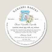 水彩ミキサーデイジーラベルコテージベーカリー ラウンドシール