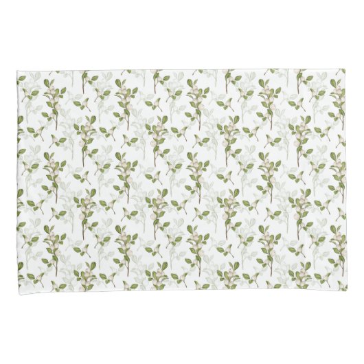 水彩ミスタントウインターウスタープラントシームレスパターン 枕カバー (正面右)