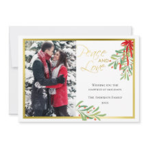 水彩ミスタントーと金ゴールド |ホリデーフォトカード