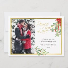 水彩ミスタントーと金ゴールド |ホリデーフォトカード シーズンカード