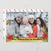 水彩ミスタントー金ゴールドクリスマスフォト シーズンカード (正面/裏面)