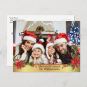 水彩ミスタントー金ゴールドリボンフレーム写真 シーズンポストカード (正面/裏面)