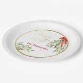 水彩ミスタントー&金ゴールド |パーソナライズされた休日 ペーパープレート (アングル)