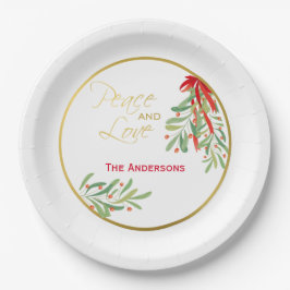 水彩ミスタントー&金ゴールド |パーソナライズされた休日 ペーパープレート