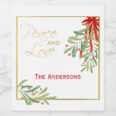 水彩ミスタントー&金ゴールド |パーソナライズされた休日 ワインラベル (シングルラベル)