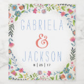 水彩ミスター&ミセス |フローラ |ワインカスタムラベル ワインラベル (シングルラベル)