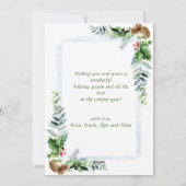 水彩ミストレトーホリーベリークリスマスフォト シーズンカード (裏面)