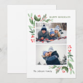 水彩ミストレトーホリーベリークリスマス2 PHOTO シーズンカード (正面/裏面)