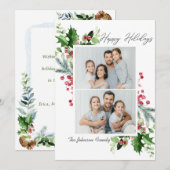 水彩ミストレトーホリーベリークリスマス2 PHOTO シーズンカード (正面/裏面)