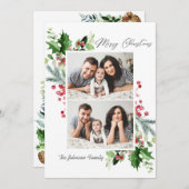 水彩ミストレトーホリーベリークリスマス2 PHOTO シーズンカード (正面/裏面)