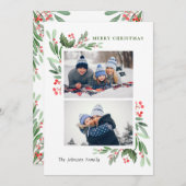 水彩ミストレトーホリーベリークリスマス2 PHOTO シーズンカード (正面/裏面)