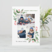 水彩ミストレトーホリーベリークリスマス3 PHOTO シーズンカード (スタンド正面)