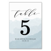 水彩ミスト |テーブパーソナライズされたル番号カード テーブルナンバー (裏面)