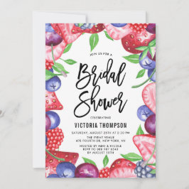 水彩ミックスベリー サマー ブライダルシャワー 招待状