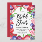 水彩ミックスベリー サマー ブライダルシャワー 招待状 (正面/裏面)