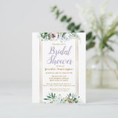 水彩ミッドサマー フローラル ラベンダー ブライダルシャワー ポストカード (スタンド正面)