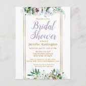 水彩ミッドサマー フローラル ラベンダー ブライダルシャワー ポストカード (正面)