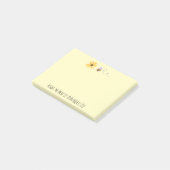 水彩ミツバチと花のパーソナライズ ポストイット (アングル)