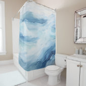 水彩ミニマルウェーブ シャワーカーテン (インサイチュ)