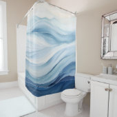 水彩ミニマルウェーブ シャワーカーテン (インサイチュ)