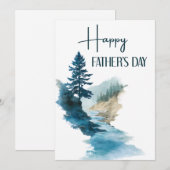 水彩ミニマルハッピー父の日 シーズンカード (正面/裏面)
