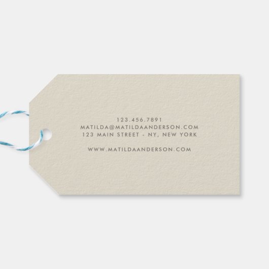 水彩ミニマル抽象芸術天然エレガントシンプル ギフトタグ (裏面横)