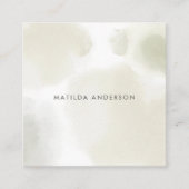 水彩ミニマル抽象芸術天然エレガントシンプル スクエア名刺 (正面)