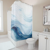 水彩ミニマル波 シャワーカーテン (インサイチュ)