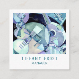 水彩ミュージカル楽器 スクエア名刺