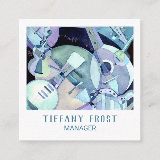 水彩ミュージカル楽器 スクエア名刺 (正面)