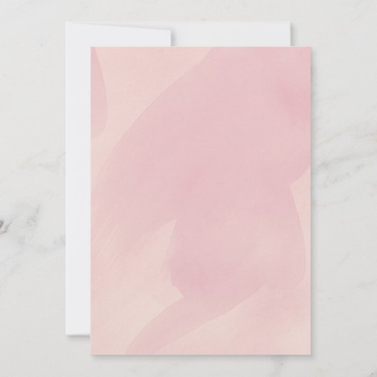 水彩ミュートされたピンク |かわいいガーリーブライダルブランチ 招待状 (裏面)