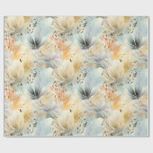 水彩ミュートブルーピーチイエローベージュ春 ラッピングペーパー (フラット)