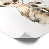 水彩ミーアキャット幼児部屋アートプリント ポスター (角)